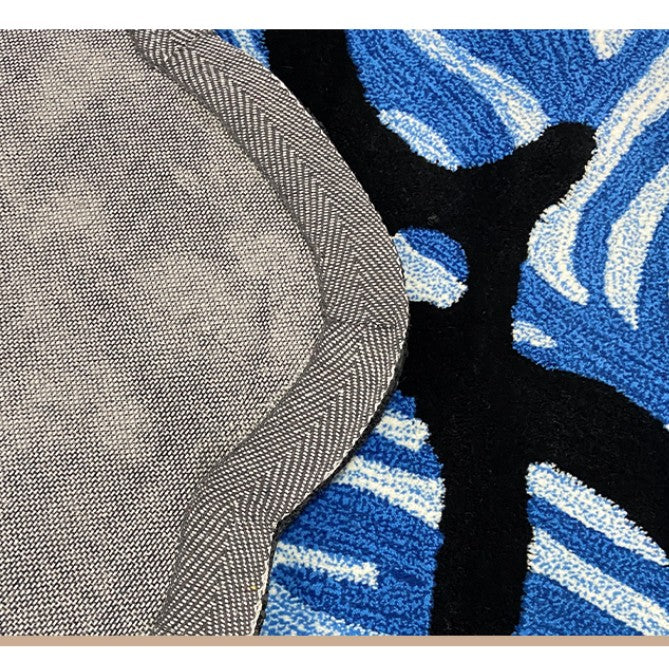 Feblilac Blue Irregular Cloud Living Room Carpet