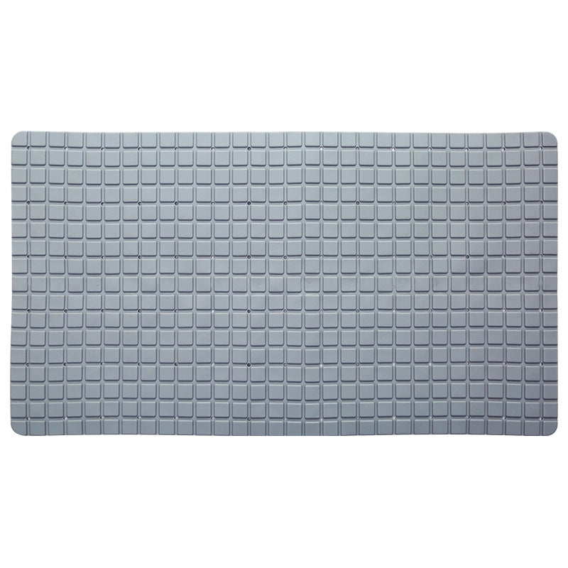 Feblilac TPE Grey/Khaki/White Checkboard Drain Holes and Suction Cups Antiskid Tub Rug, Bathtub Mats