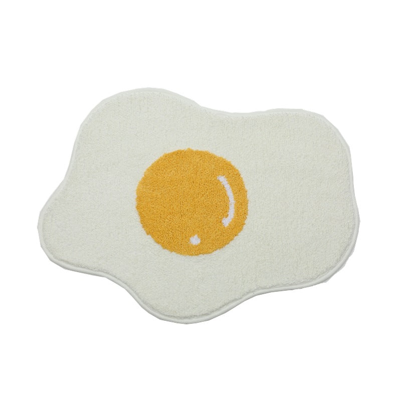 Cute Fried Egg Bath Mat, Lovely Bathroom Rug, White Yellow Bath Rug, Multiple Sizes Available - Feblilac® Mat