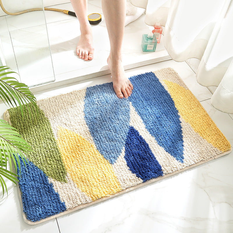 Alcott Hill Berrywood Tufted Rectangle Non-Slip Bath Rug Size: 17 W x 24 L, Color: Navy
