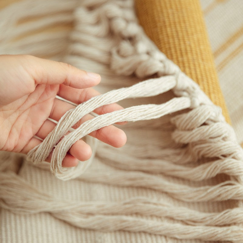 Feblilac Geometrical Feather Bohemia Print Tassel Tapestry