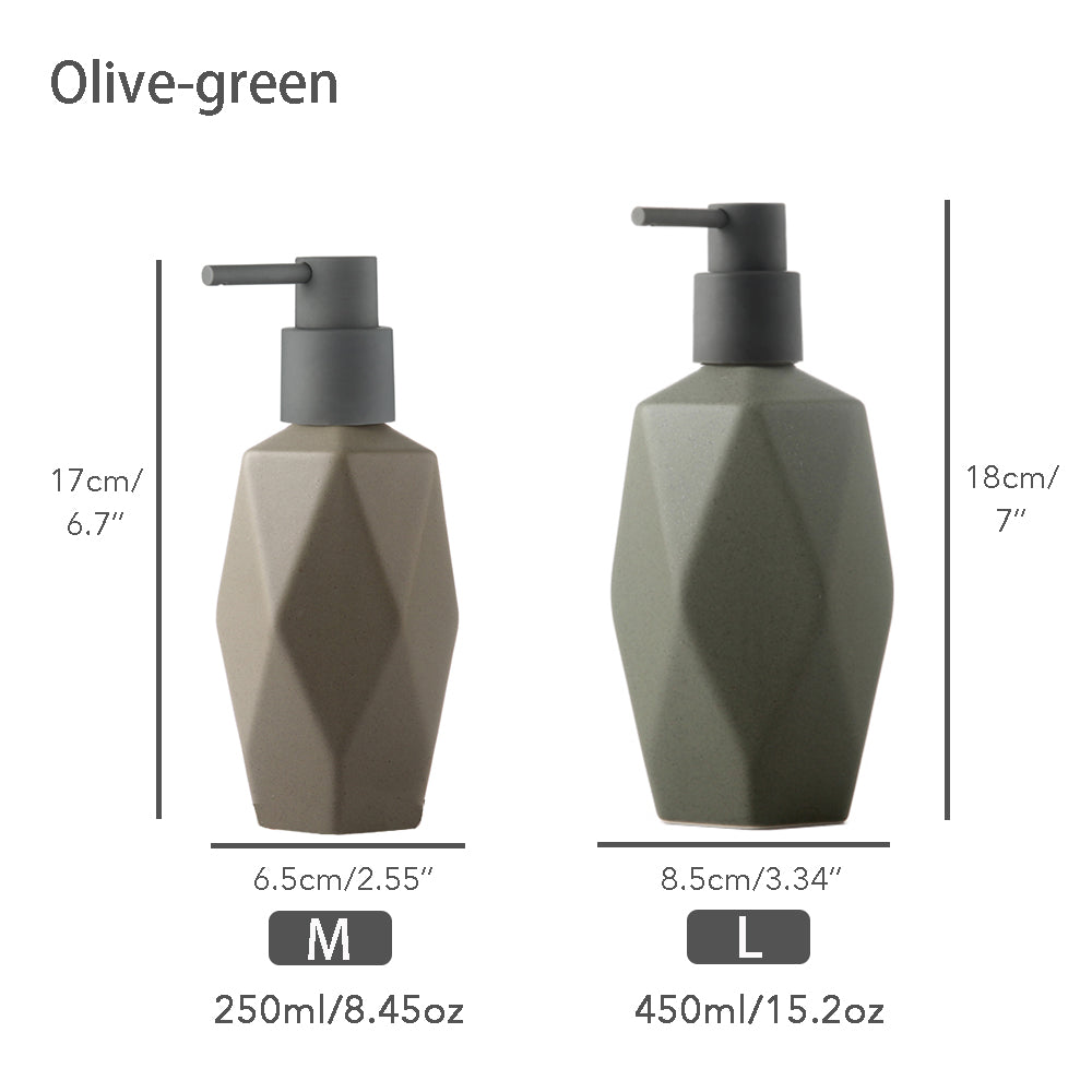 Ceramic Soap Dispenser, Liquid Bathroom Bottle, Simple Design, Refillable Reusable Lotion Pump for Bathroom Kitchen