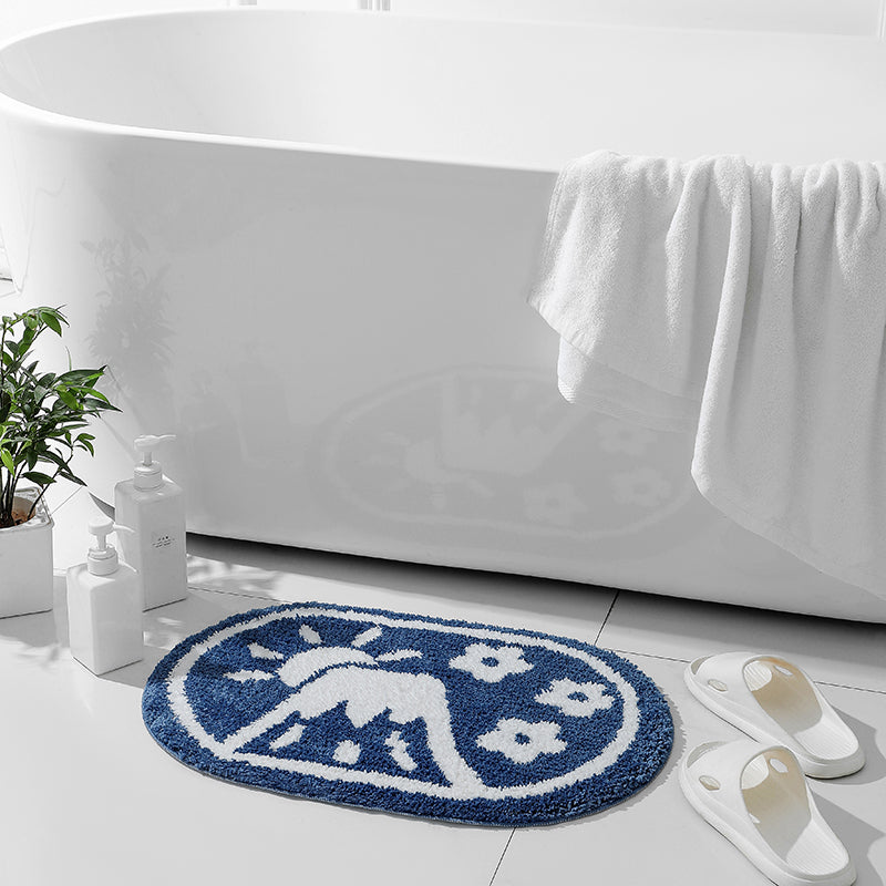 Blue Fuji Mountain and Sakura Blossom Bath Mat - Feblilac® Mat