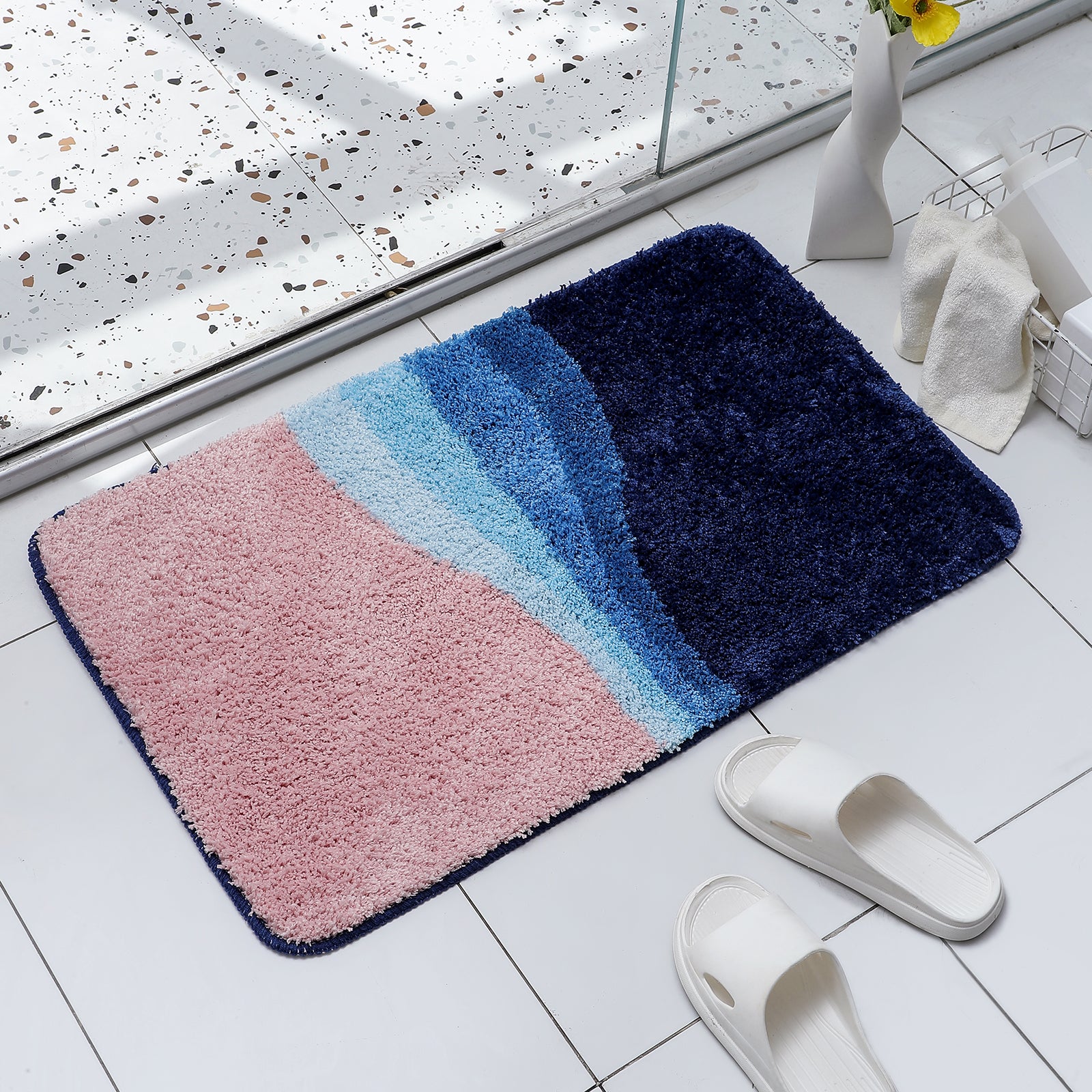 Blue River Bathroom Mat, Abstract Bath Mat, 50x80cm or 19x31