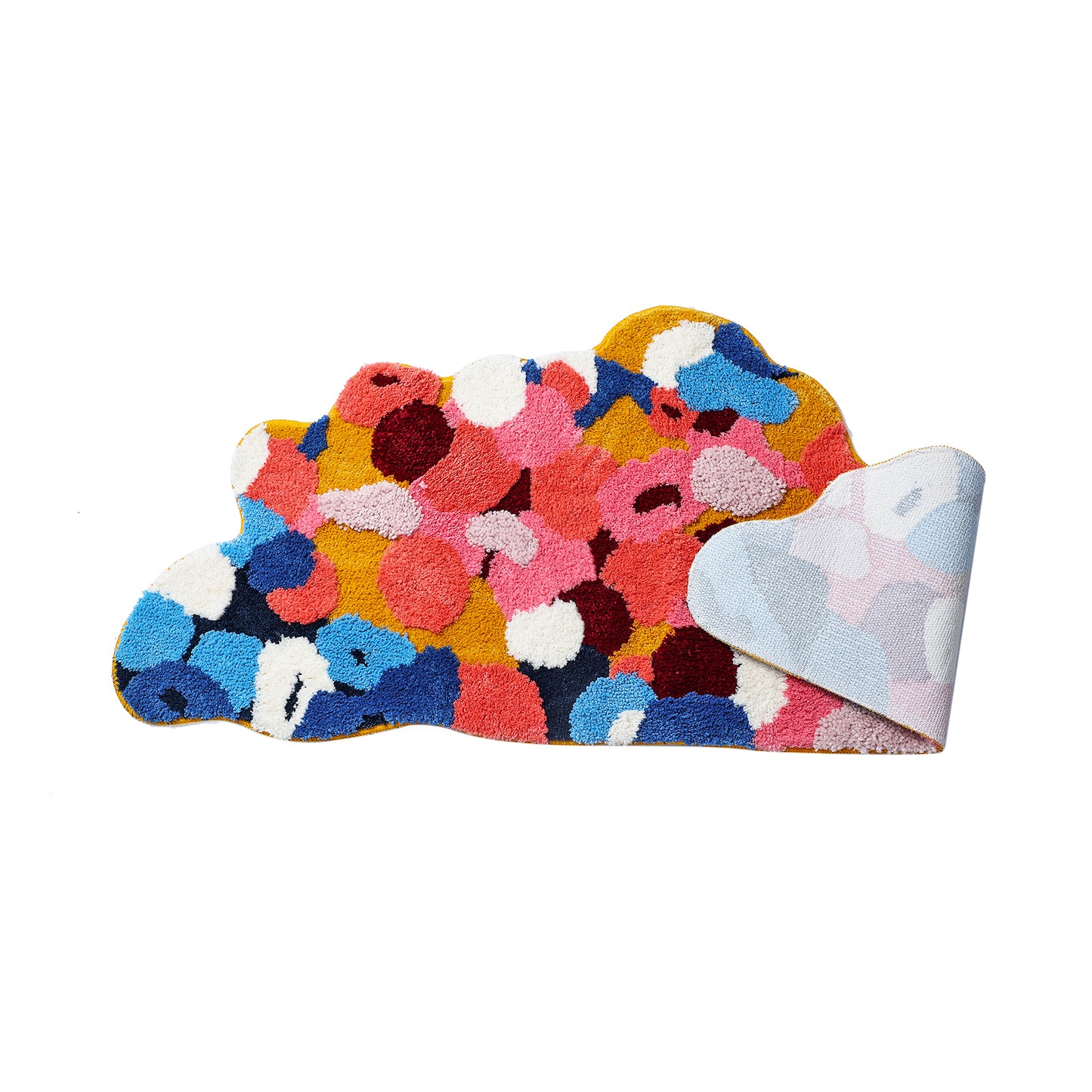 Pink Blue Moss Leaves Runner for Bedroom 25"x63", 65x160cm - Feblilac® Mat