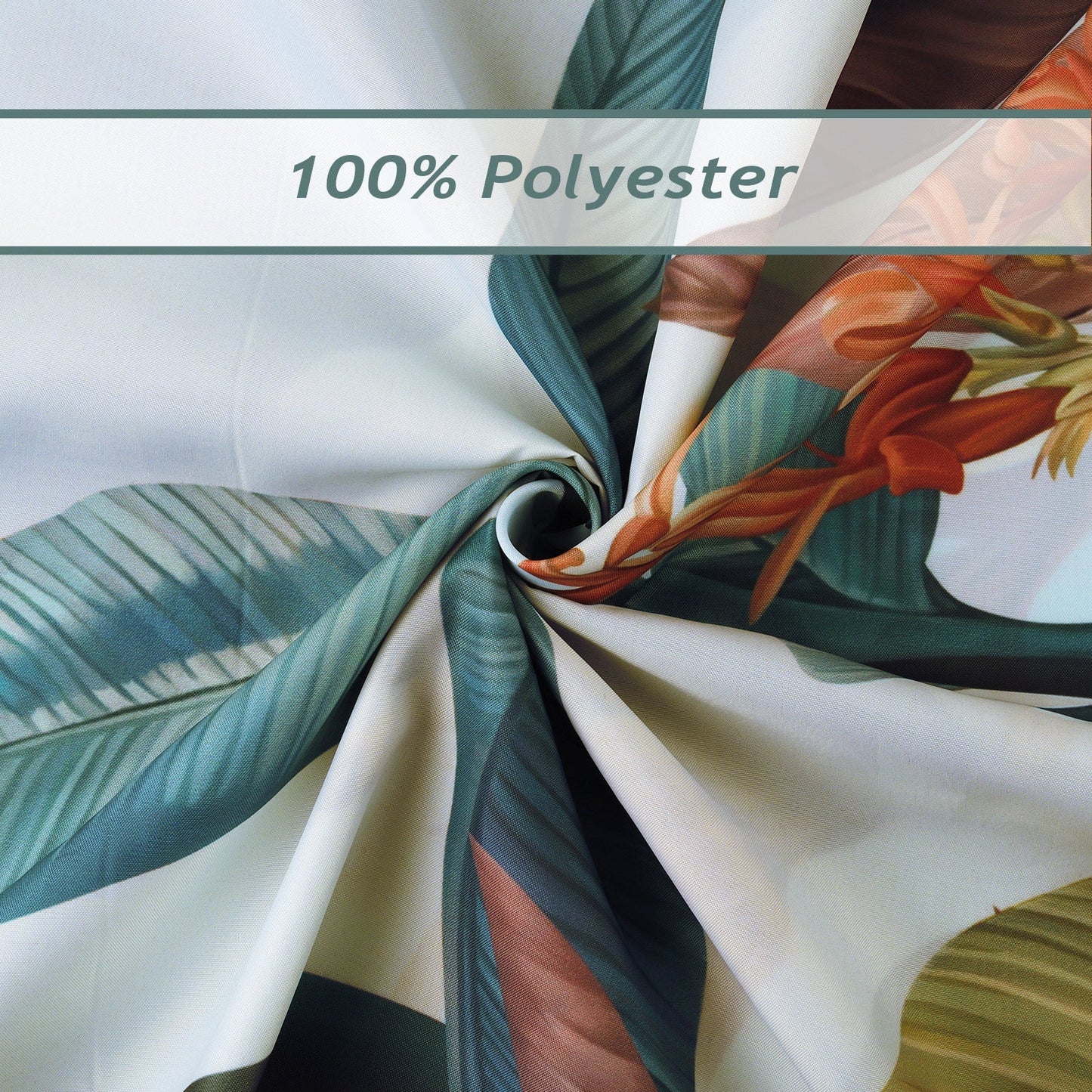 Tropical Leaves Shower Curtain