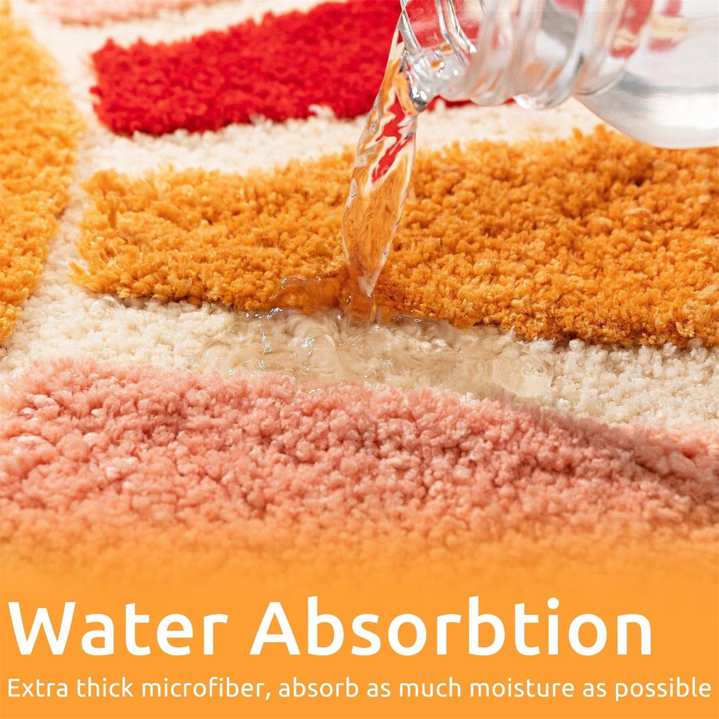 Aesthetic Sun Art Rug, Sunshine Bath Mat, 40*76CM, Cool Sunrise Rugs for Bedroom