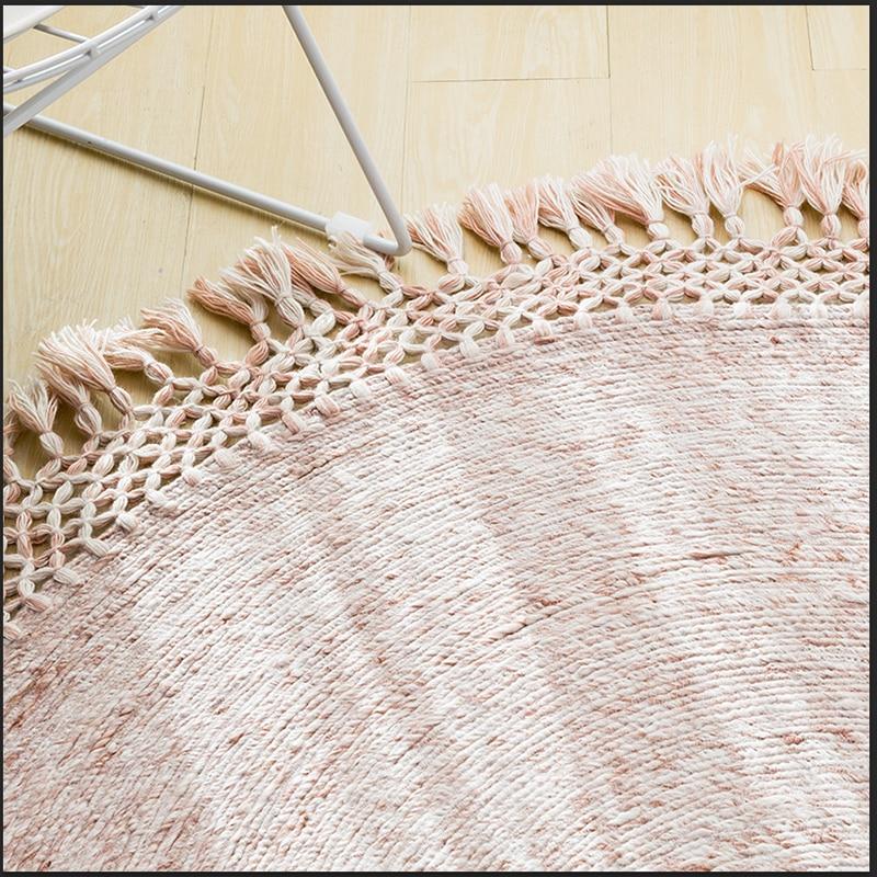 The Gaia Tassel Handmade Woven Wool Round Floor Mats Carpet - Feblilac® Mat