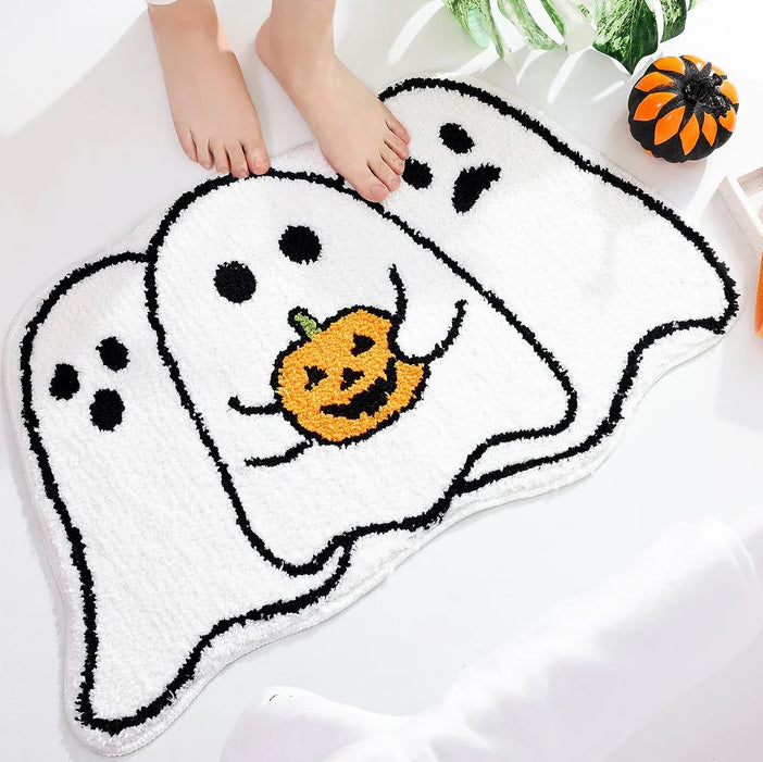 Bathroom Rug Skull Halloween Decoration Bath Mat Decor Tub Shower Carpet  20X32