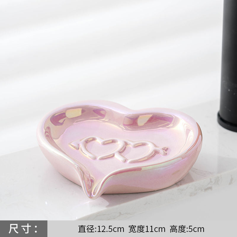 Feblilac Creative Love Swan Ceramic Soap Box