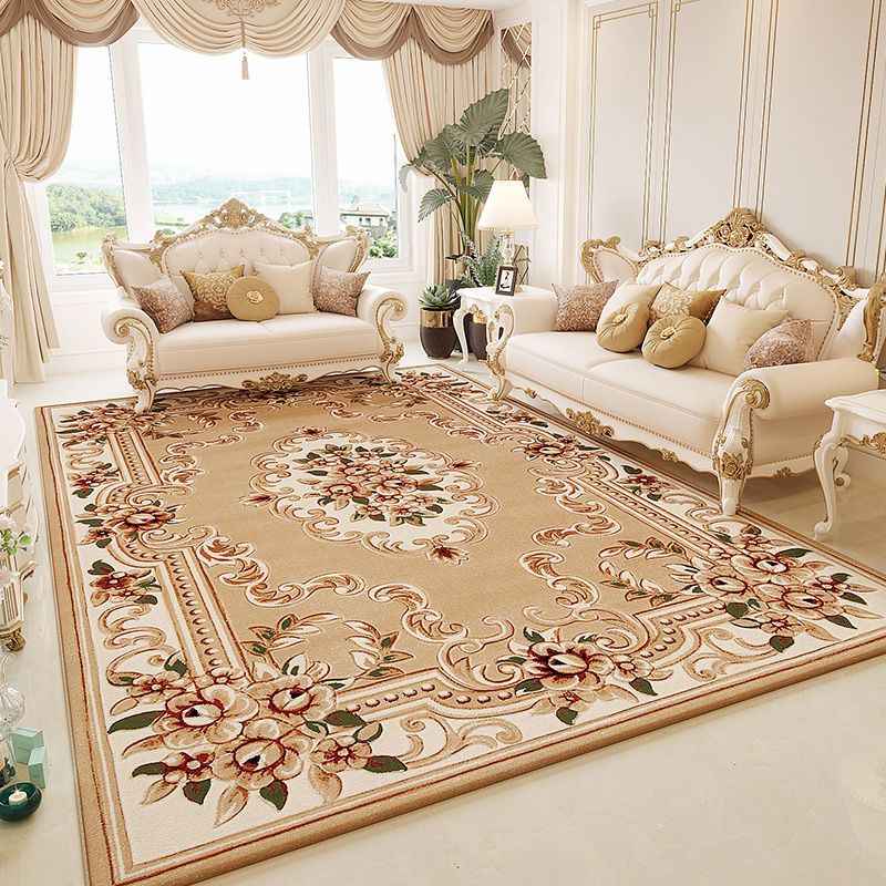 European Flowers Style Area Rug,  Vintage Carpet for  Living Room Bedroom