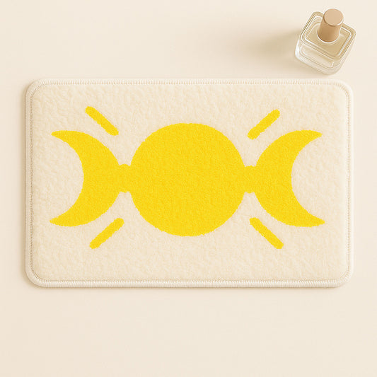 Feblilac Yellow Candy Bath Mat – Bright & Fun Rug for Bathroom Decor