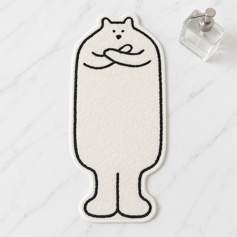 Funny Bear Shaped Bath Mat – Cute Tufted Rug for Bathroom or Entryway