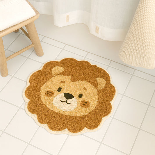Cute Lion Tufted Bath Mat