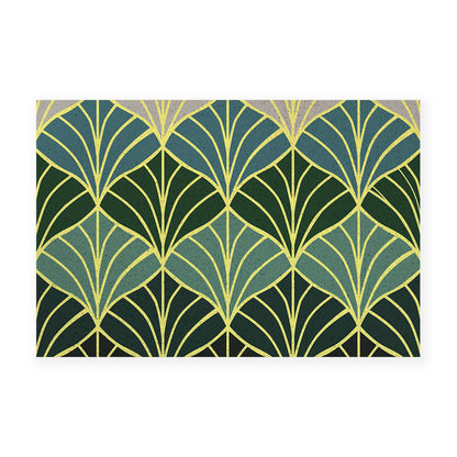 Feblilac Golden Green Ginkgo Leaves PVC Coil Door Mat