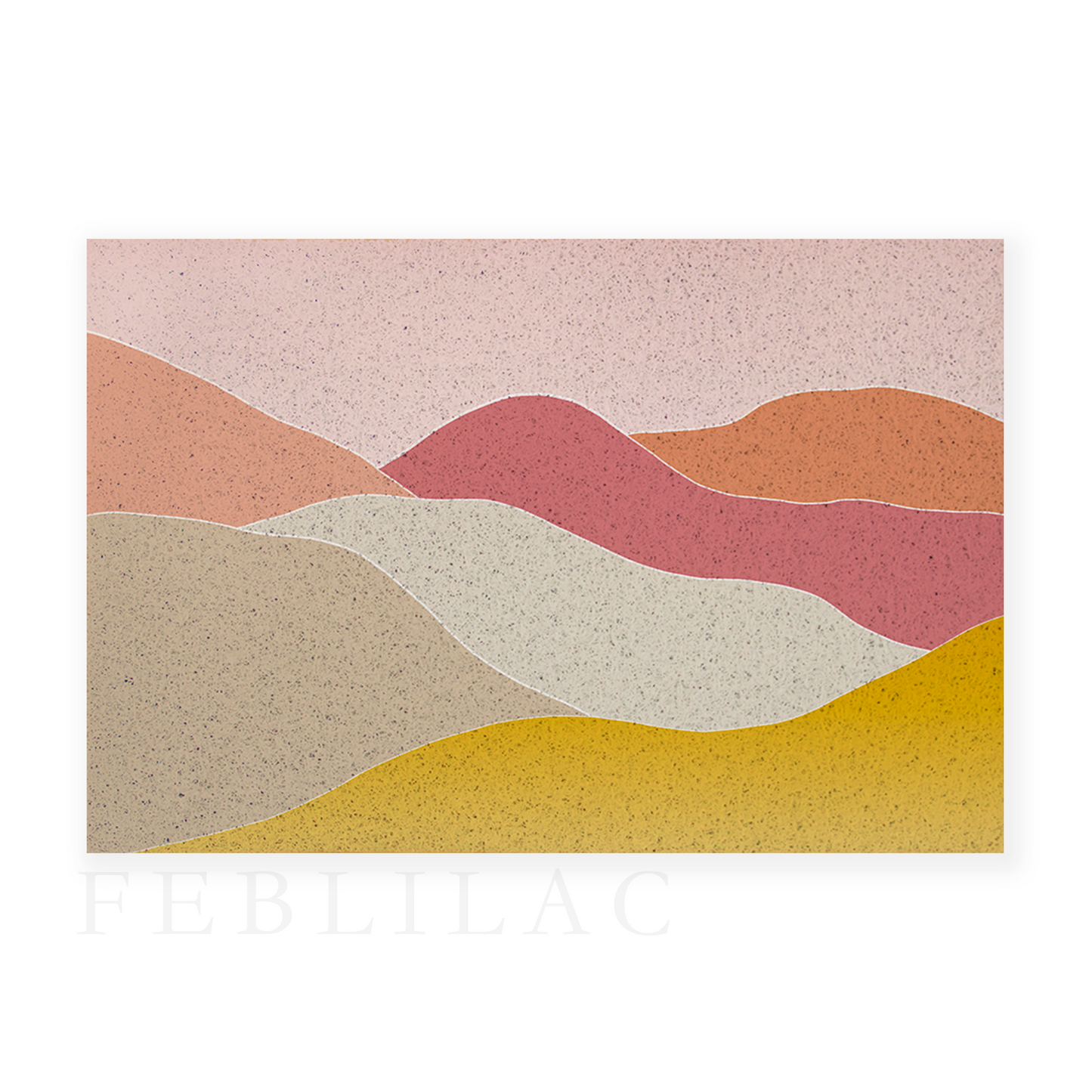 Feblilac Pink Mountain Sunrise PVC Coil Door Mat