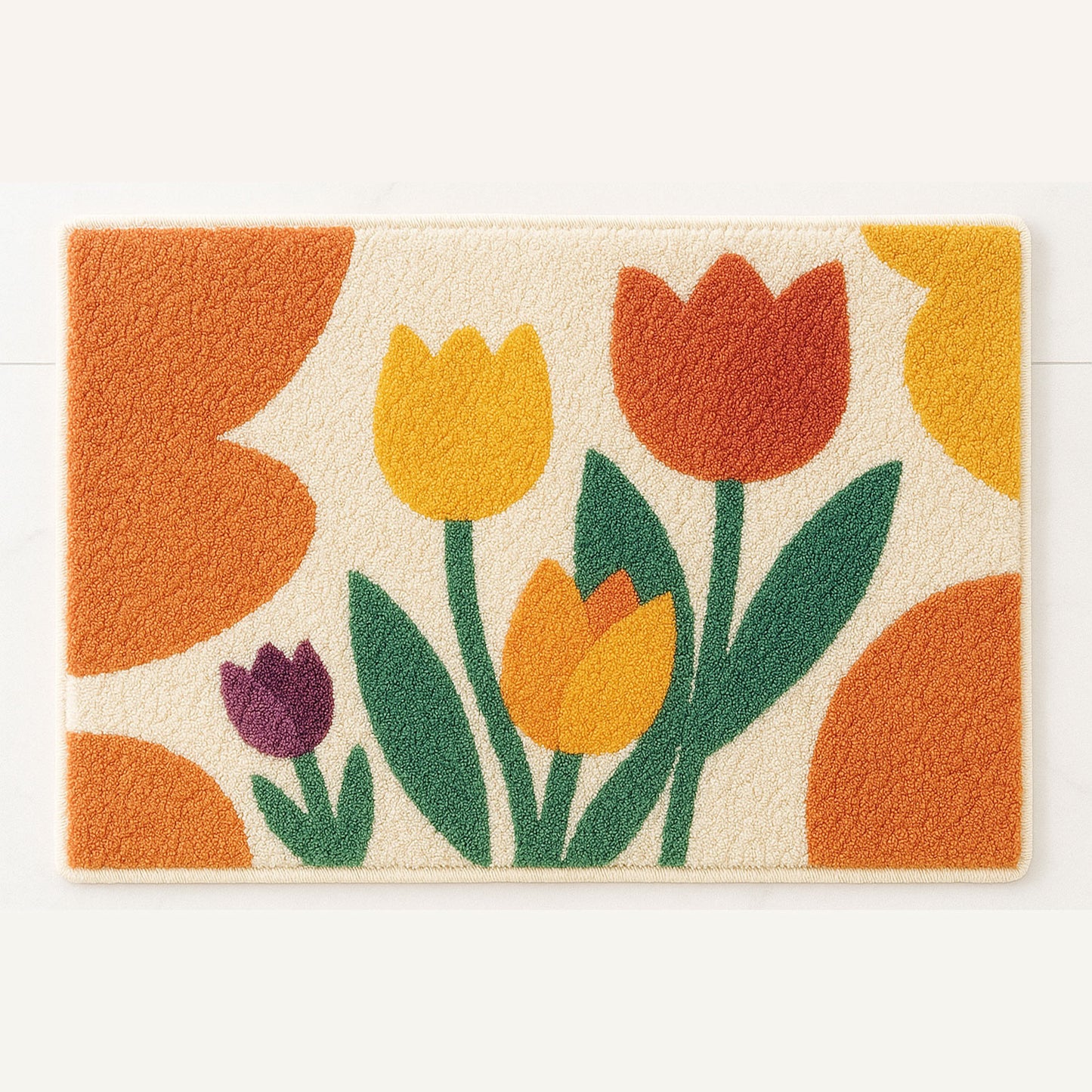 Bright Tulip Bathroom Mat – Soft, Absorbent & Non-Slip Bath Rug