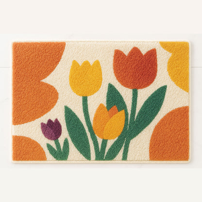 Bright Tulip Bathroom Mat – Soft, Absorbent & Non-Slip Bath Rug