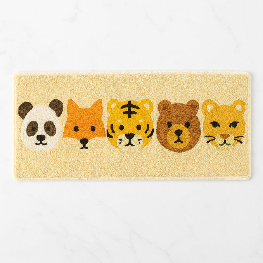 Feblilac Cute Animal Faces Bath Mat – Panda, Fox, Tiger, Bear, Cougar