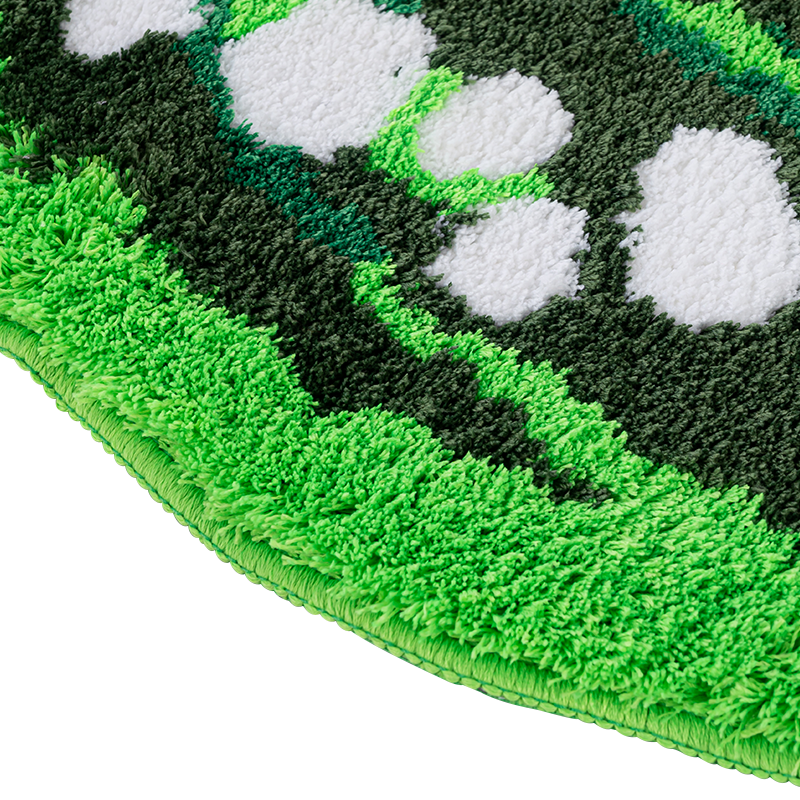 Feblilac Green Swirl Tufted Bath Mat