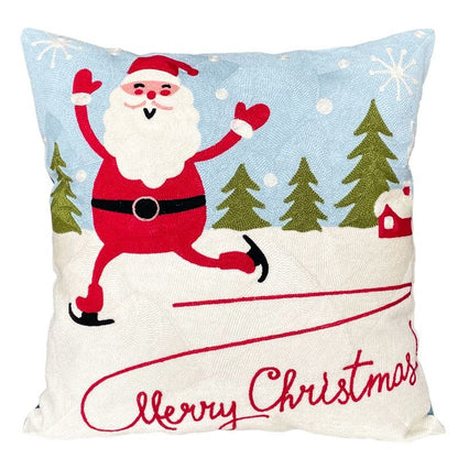 Christmas Snowman Pillow Cushion, Red Holiday Gift Home Decor