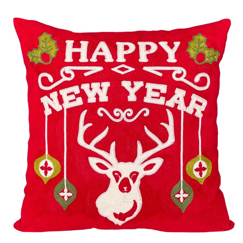 Christmas Snowman Pillow Cushion, Red Holiday Gift Home Decor - view 10