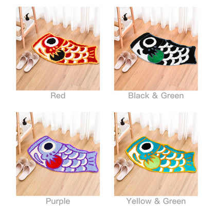 Feblilac Cute Green Koi Fish Bath Mat - Feblilac® Mat