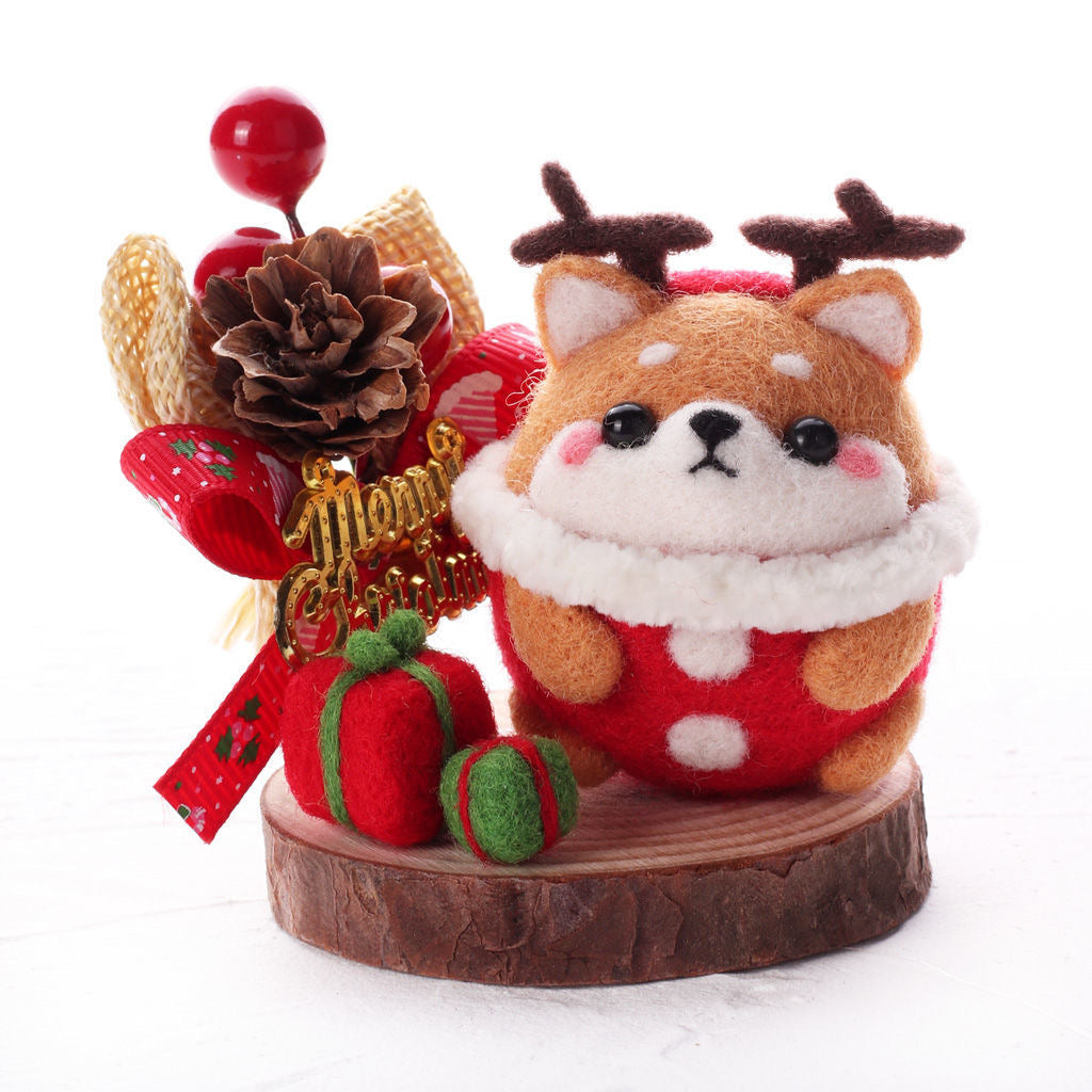 Cute Christmas Needle Felting Kit, Animal Felting Kit, Wool Felting Kit with Tools, Holiday Decor - view 8