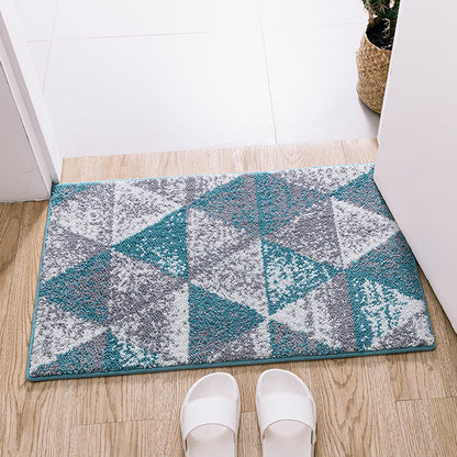 Feblilac Rhombus and Irregular Geometric Pattern Tufted Bath Mat