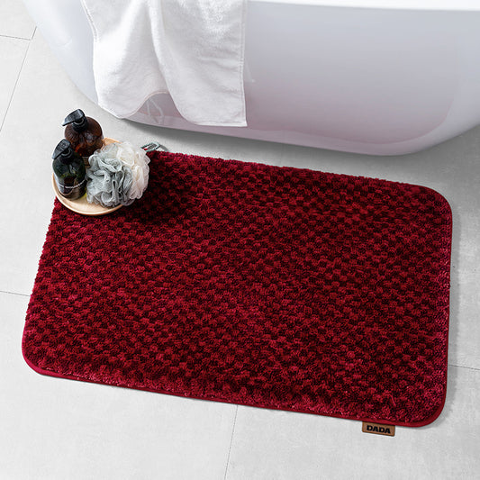 Feblilac 3D effected Checkerboard Tufted Bath Mat