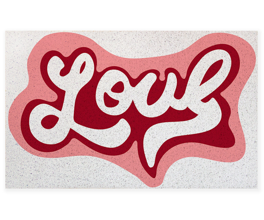 Feblilac Pink LOVE PVC Coil Door Mat - view 2