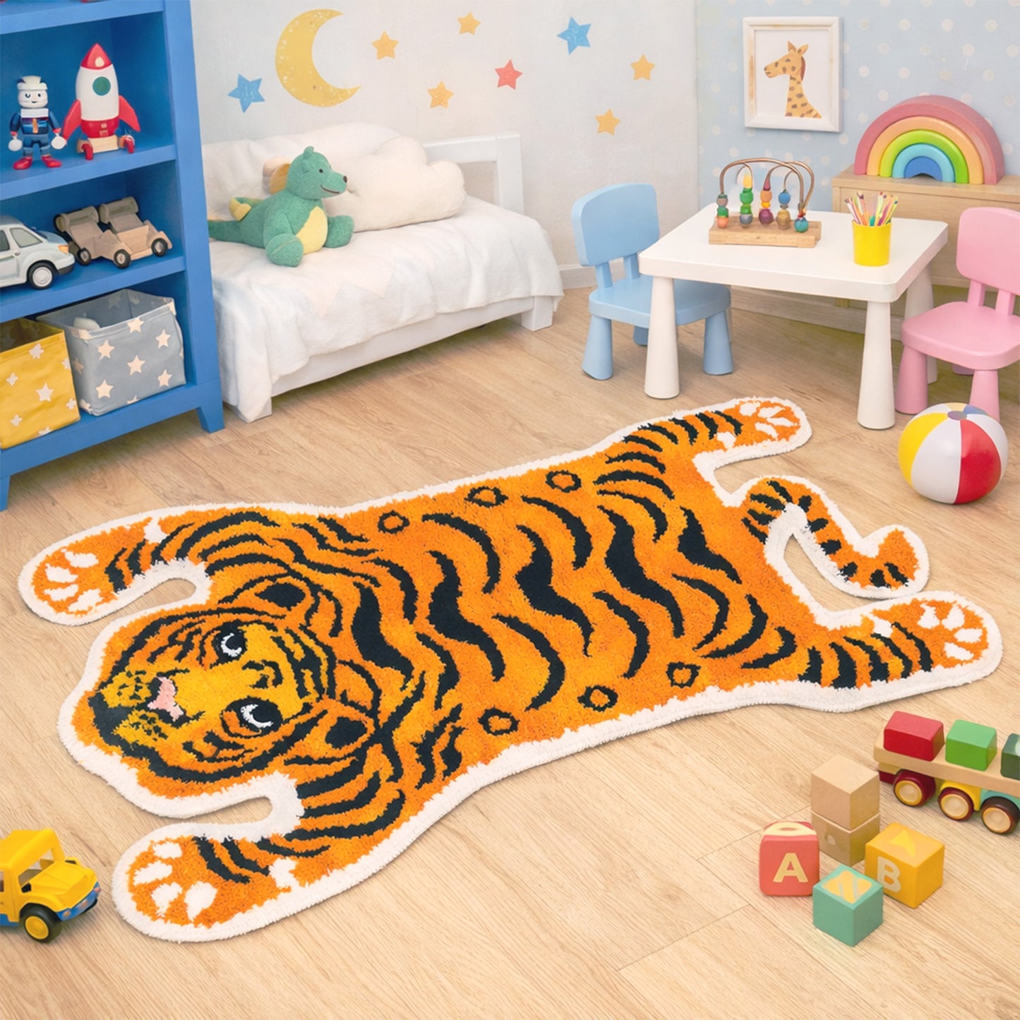 Feblilac Yellow Tiger Tufted Bath Mat