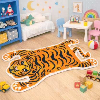 Feblilac Yellow Tiger Tufted Bath Mat
