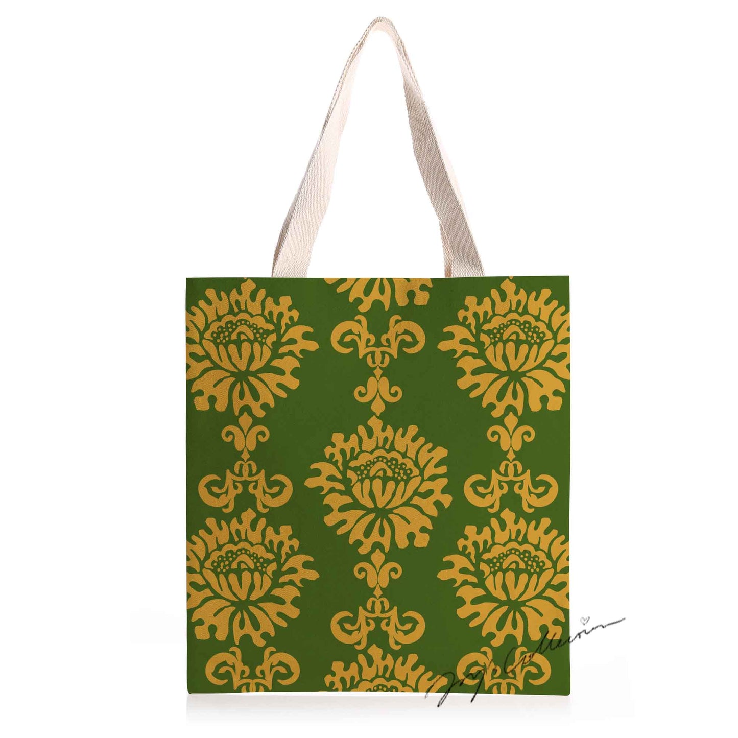 Feblilac Baroque Style One Big Flower Canvas Tote Bag