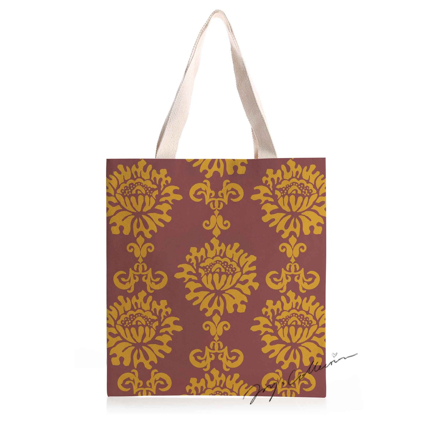 Feblilac Baroque Style One Big Flower Canvas Tote Bag