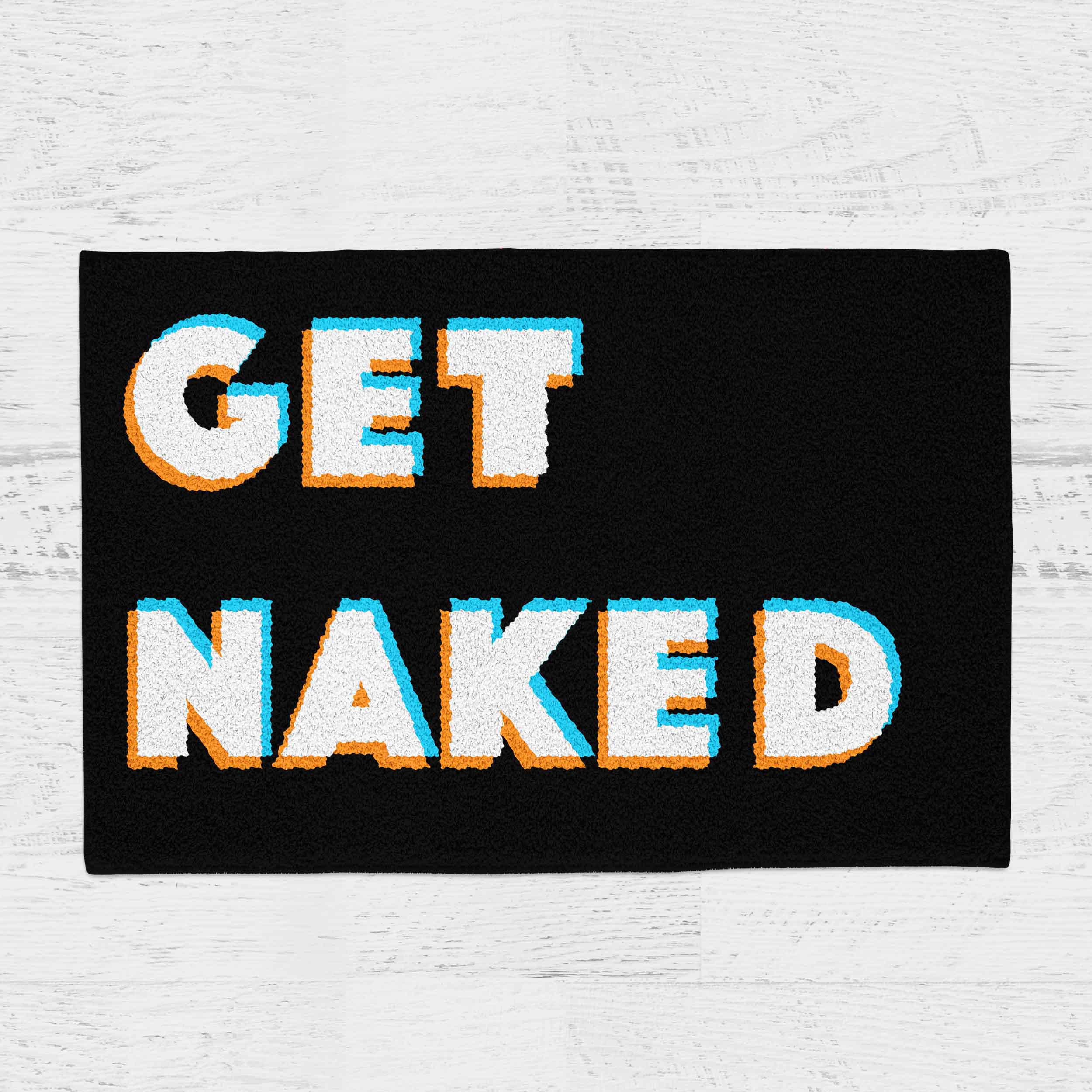 Feblilac Get Naked Radio Signal Tufted Bath Mat