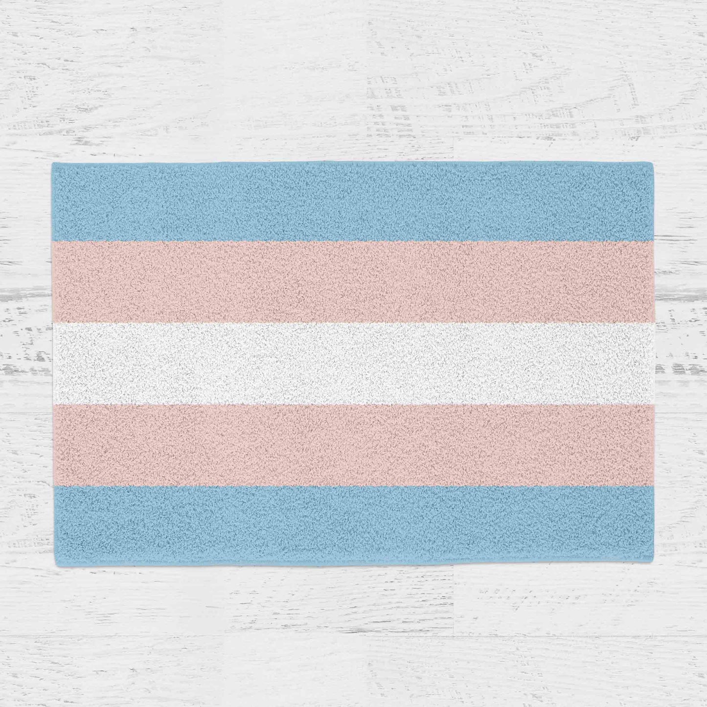 Feblilac Pink Blue White LGBT Flag Tufted Bath Mat