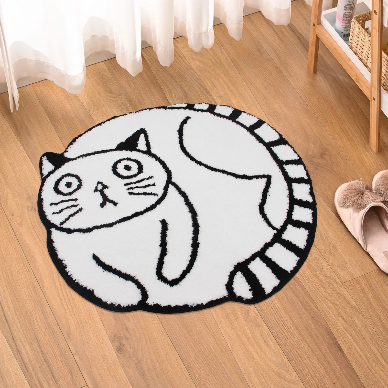 Black and White Cute Cat Bath Mat - Feblilac® Mat