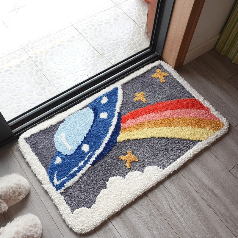 Feblilac Geometric and Space Tufted Bath Mat