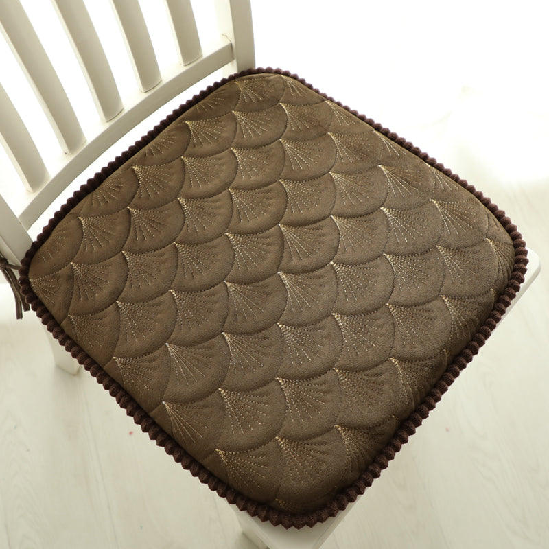 Feblilac Solid Leaves Plush Memory Foam Cushion