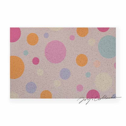 Feblilac Pink Polka Dots Geometric PVC Coil Door Mat