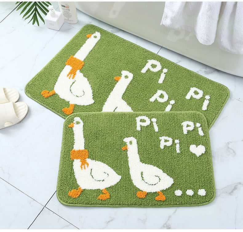 Feblilac Cute Animals Pippi Duck Tufted Bath Mat