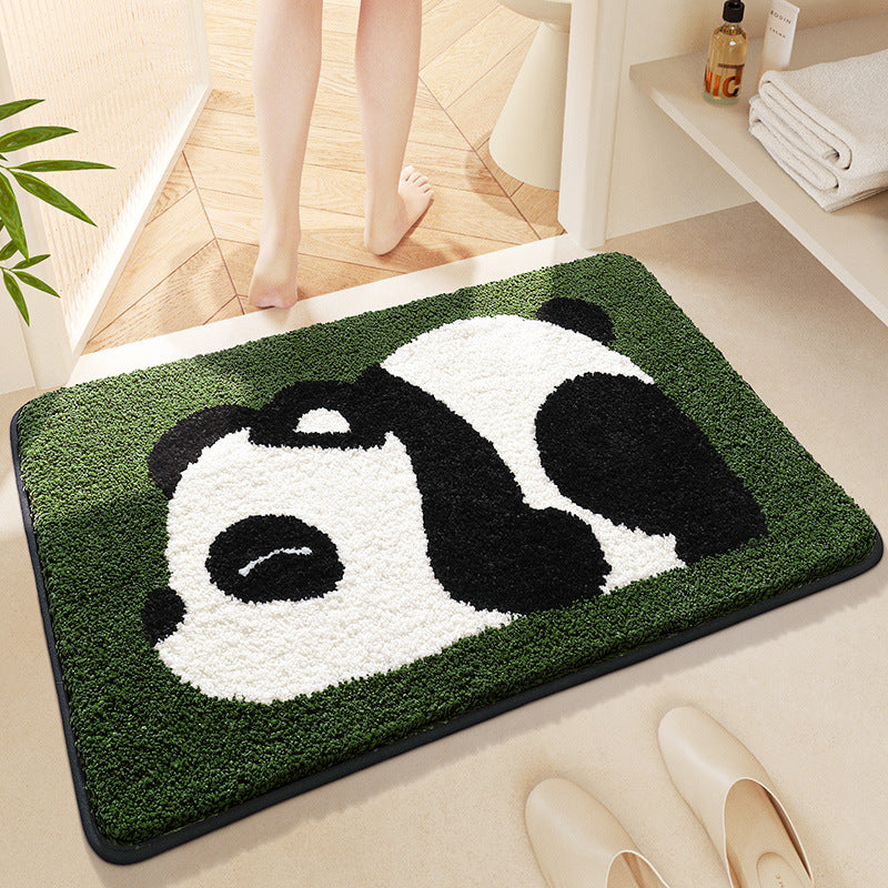 Feblilac Cute Cartoon Panda Tufted Bath Mat - view 4