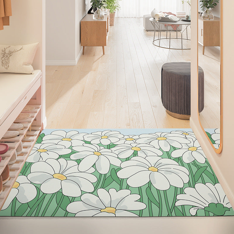 Feblilac Valley with Flowers Leather Door Mat