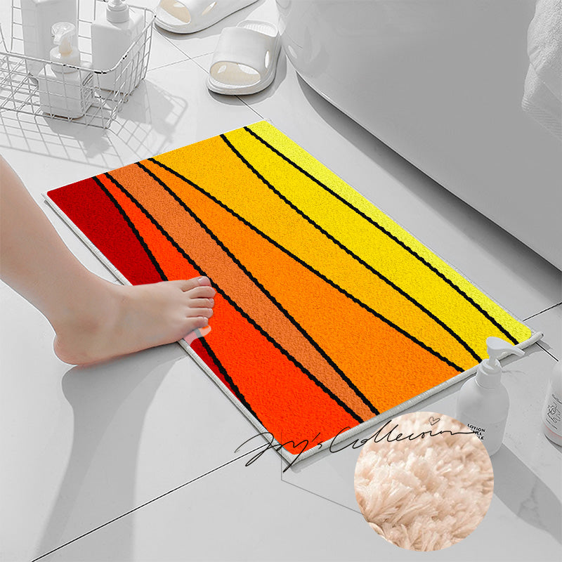 Feblilac Lovely Abstract Sunset Geometric Tufted Bath Mat