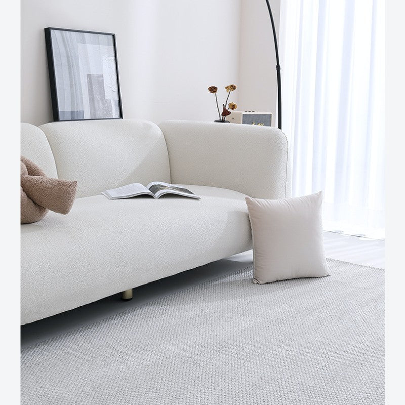 Feblilac Nordic Style Rectangular Solid Wool Living Room Carpet