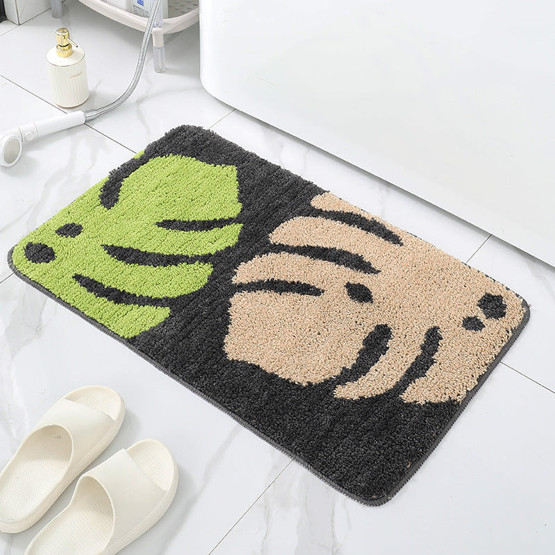 Feblilac Colorful Banana Leaves Tufted Bath Mat - view 5