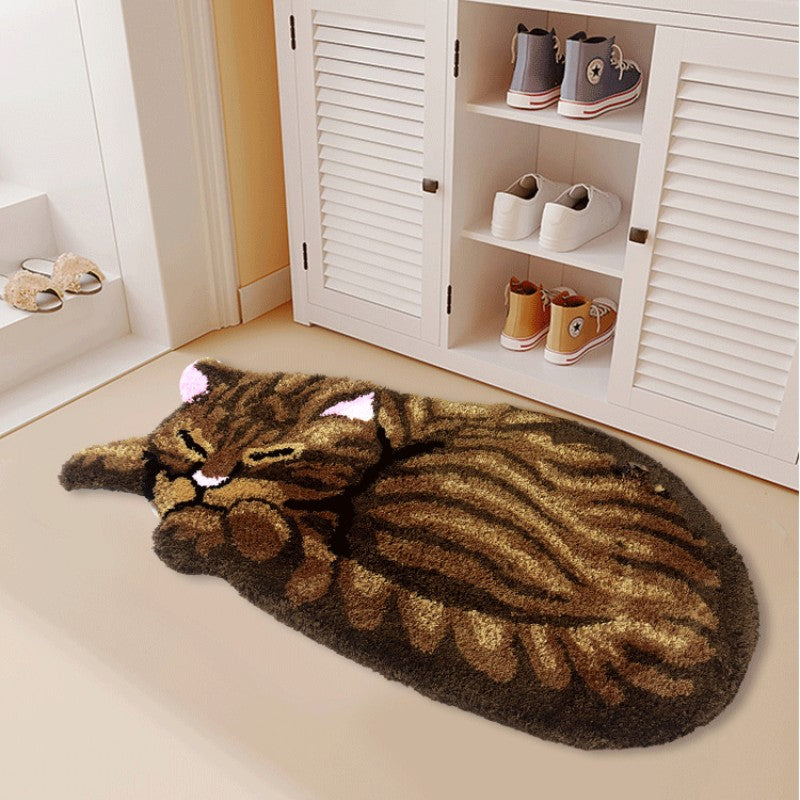 Feblilac Cute Cat Tufted Bath Mat