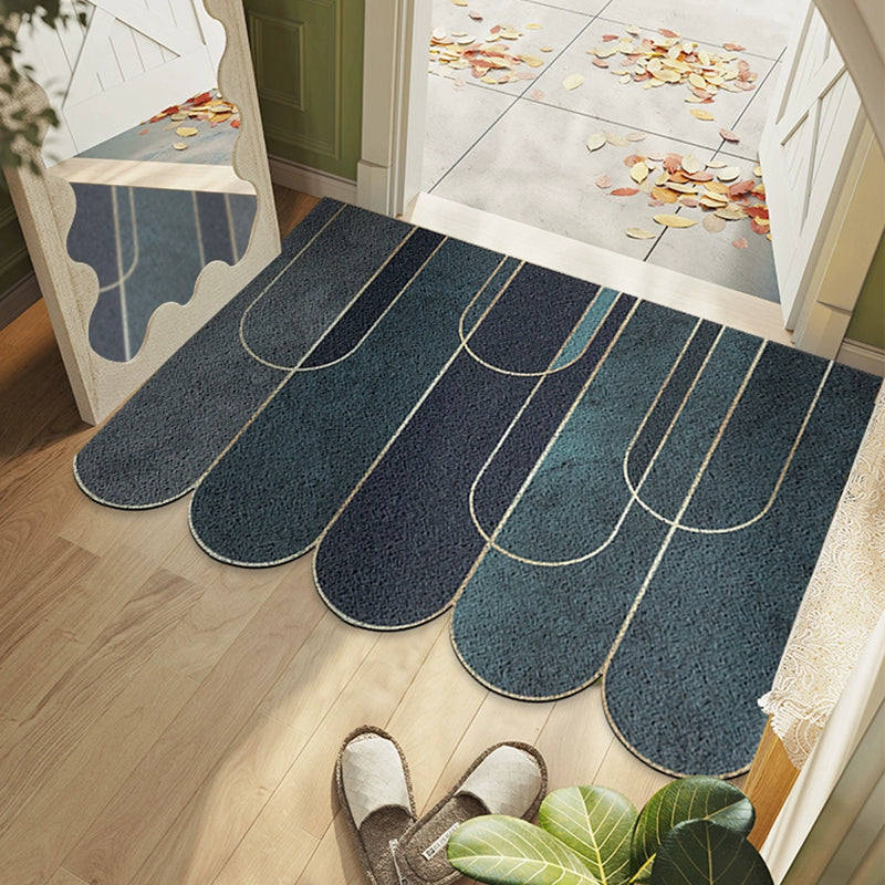 Feblilac Irregular Geometric Abstract Bamboo PVC Coil Door Mat