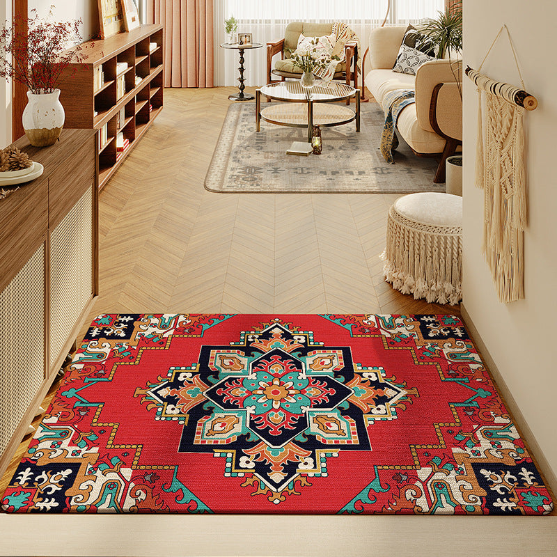 Feblilac Classic Style Color Ethnic Pattern Polyester Door Mat